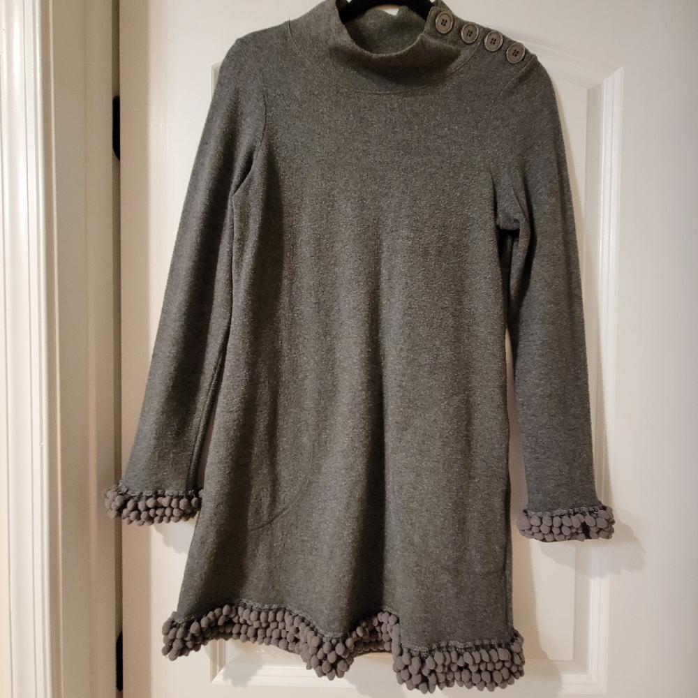 Liza Byrd gray short long sleeve dress size Small